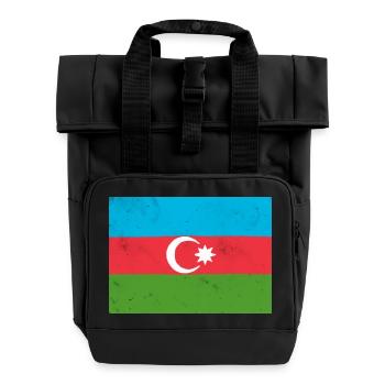 Flag of Azerbaijan – Pride and National Identity - Roll Top Backpack with Two Handles - black - Front