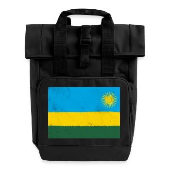Drapeau du Rwanda - Sac à dos Roll Top à deux anses - noir - Devant