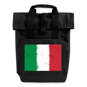 Drapeau de l’Italie - Sac à dos Roll Top à deux anses - noir - Devant
