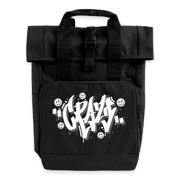 Conception de lettres graffiti folles - Sac à dos Roll Top à deux anses - noir - Devant
