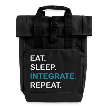 Integrate Repeat HPLC Performance Chromatography - Roll Top Backpack with Two Handles - black - Front
