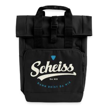 Fuck nothing - Roll Top Backpack with Two Handles - black - Front