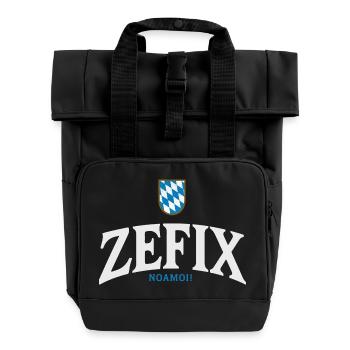 BayernWappen ZEFIX Logo - Rolltop Rucksack mit zwei Griffen - Schwarz - Vorne