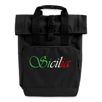 sicilia - Sac à dos Roll Top à deux anses - noir - Devant
