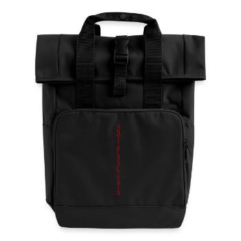 vertikal stylischer Schriftzug Antifascista - Rolltop Rucksack mit zwei Griffen - Schwarz - Vorne