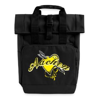 Aachen - Rolltop Rucksack mit zwei Griffen - Schwarz - Vorne