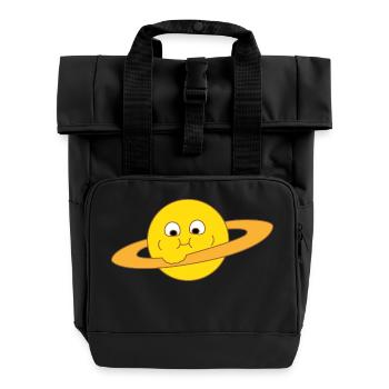 Dicker Saturn - Rolltop Rucksack mit zwei Griffen - Schwarz - Vorne