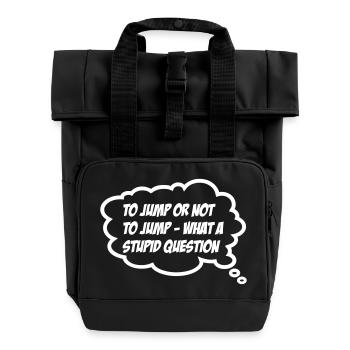 jump - Roll Top Backpack with Two Handles - black - Front