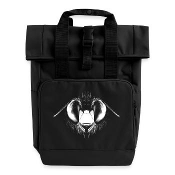 Kopf einer Holzbiene - Rolltop Rucksack mit zwei Griffen - Schwarz - Vorne