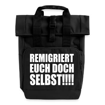 Remigrez vous-mêmes - Sac à dos Roll Top à deux anses - noir - Devant