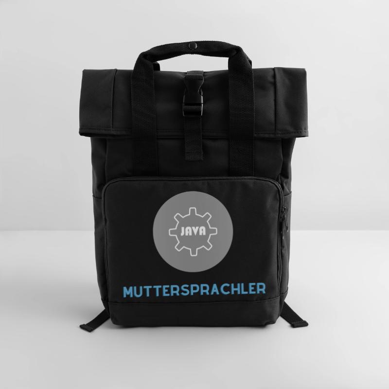 Muttersprachler: JavaScript Edition Rolltop Rucksack mit zwei Griffen