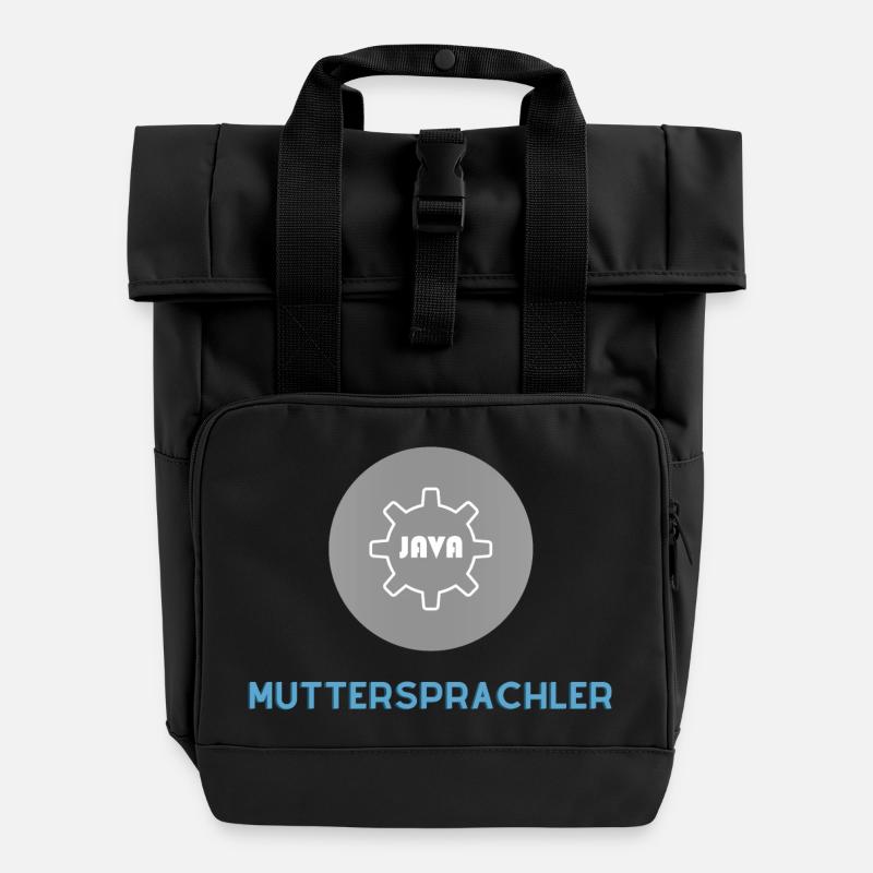 Locuteur natif : JavaScript Edition - Sac à dos Roll Top à deux anses - noir