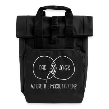 Dad Jokes Magic - Roll Top Backpack with Two Handles - black - Front