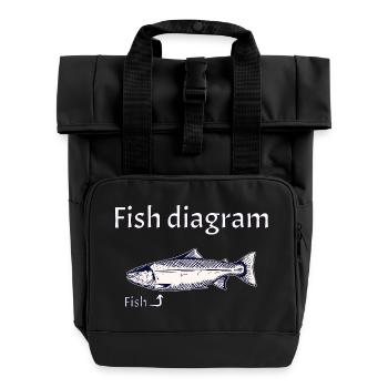 Diagramme du poisson - Expliqué simplement - Sac à dos Roll Top à deux anses - noir - Devant