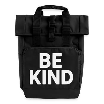 Be kind slogan plain - Sac à dos Roll Top à deux anses - noir - Devant