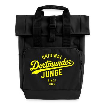 Echter Dortmund Hoodie Shirt Tasse Strampler - Rolltop Rucksack mit zwei Griffen - Schwarz - Vorne