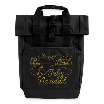 Feliz Navidad Winterlandschaft winterlich - Rolltop Rucksack mit zwei Griffen - Schwarz - Vorne