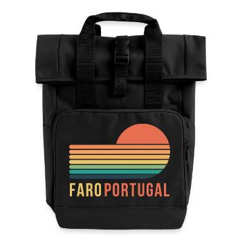 Faro Portugal - Roll Top Backpack with Two Handles - black - Front