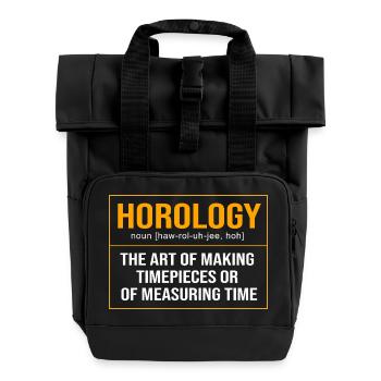 Mouvement de montre - Sac à dos Roll Top à deux anses - noir - Devant