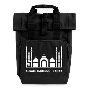 Al-Saleh Mosque Sanaa Yemen Sana'a Local Tourists  - Roll Top Backpack with Two Handles - black - Front