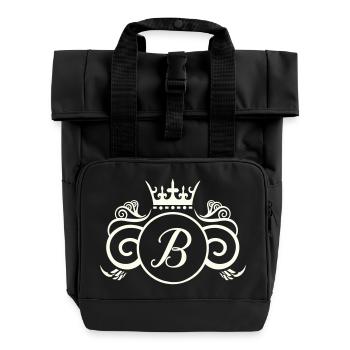 Monogramme Royal B - Sac à dos Roll Top à deux anses - noir - Devant
