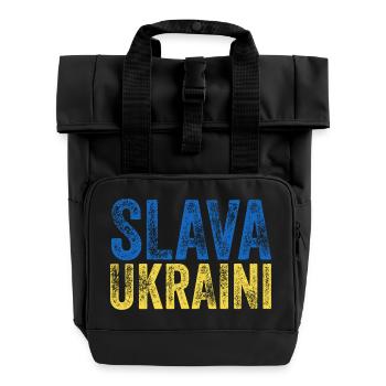 Slava Ukraini - Rolltop Rucksack mit zwei Griffen - Schwarz - Vorne