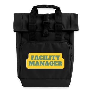 Facility Manager Haustechniker Hausmeister - Rolltop Rucksack mit zwei Griffen - Schwarz - Vorne