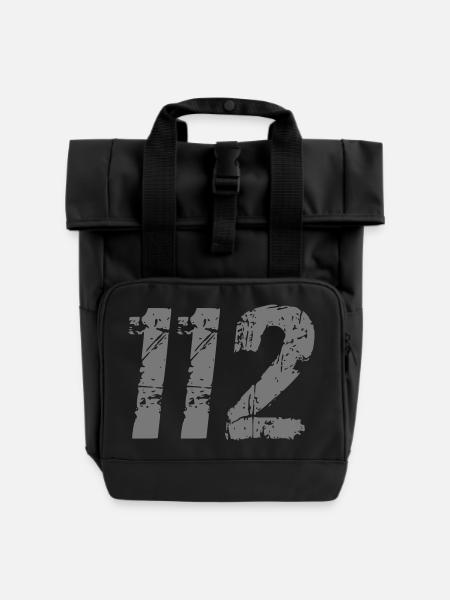 112-5 - Rolltop Rucksack mit zwei Griffen - Schwarz