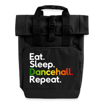Eat Sleep Dancehall Repeat - Rolltop Rucksack mit zwei Griffen - Schwarz - Vorne