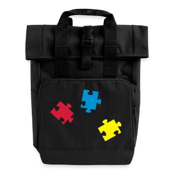 puzzle_teile_tk3 - Rolltop Rucksack mit zwei Griffen - Schwarz - Vorne