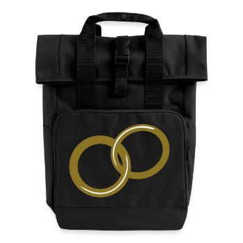 Rings / / marriage proposal / / Get engaged / / - Roll Top Backpack with Two Handles - black - Front