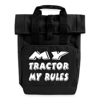 Tracteur - Sac à dos Roll Top à deux anses - noir - Devant