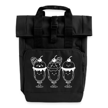 Coupe glacée sundae look bande dessinée - Sac à dos Roll Top à deux anses - noir - Devant