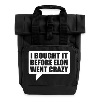 I bought it before Elon went crazy - Roll Top Backpack with Two Handles - black - Front