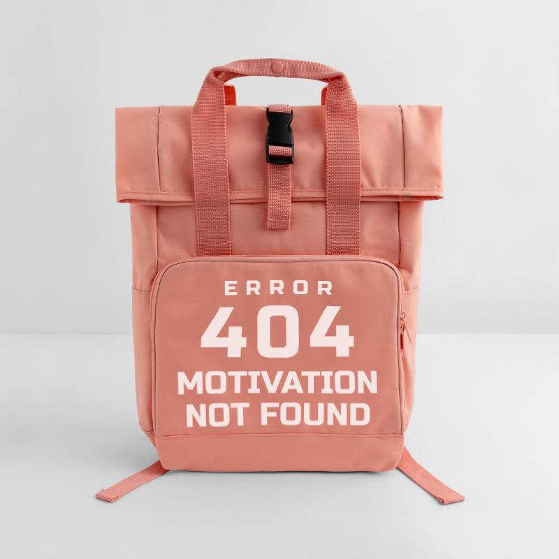 ERROR 404 MOTIVATION NOT FOUND Roll Top Backpack with Two Handles