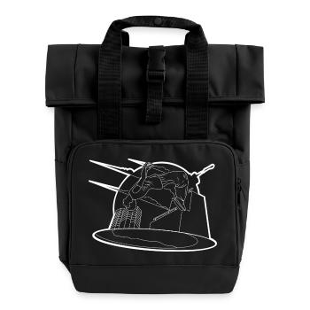 Parkour - Rolltop Rucksack mit zwei Griffen - Schwarz - Vorne