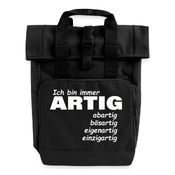 good - Roll Top Backpack with Two Handles - black - Front