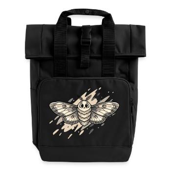 Illustration du papillon de nuit - Sac à dos Roll Top à deux anses - noir - Devant