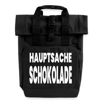 Schokolade - Rolltop Rucksack mit zwei Griffen - Schwarz - Vorne
