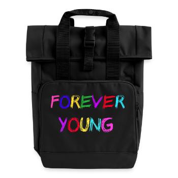 Young - Roll Top Backpack with Two Handles - black - Front