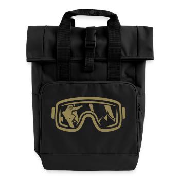Winter magic on the snowboard: - Roll Top Backpack with Two Handles - black - Front