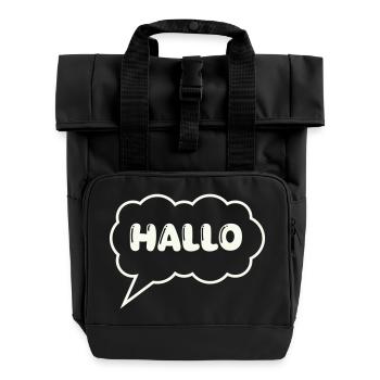 Speech bubble Hello - Roll Top Backpack with Two Handles - black - Front