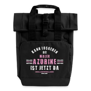 Painter apprentice training apprenticeship painter varnisher - Roll Top Backpack with Two Handles - black - Front