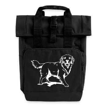 Golden Retriever Hunde T-shirt Hundeshirt Geschenk - Rolltop Rucksack mit zwei Griffen - Schwarz - Vorne