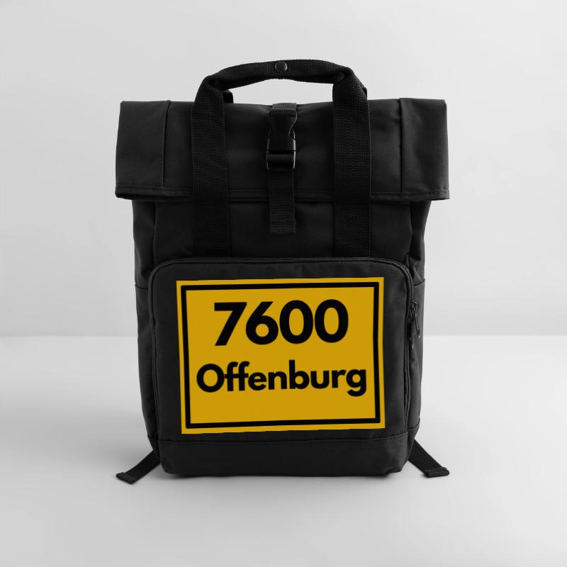 OLD POSTCODE POSTCODE RETRO 7600 OFFENBURG Roll Top Backpack with Two Handles
