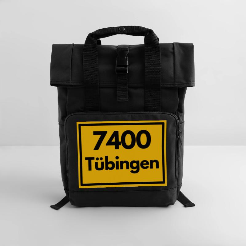 OLD POSTCODE ZIP CODE RETRO 7400 TÜBINGEN - NECKAR Roll Top Backpack with Two Handles