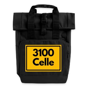 ALTE POSTLEITZAHL PLZ RETRO 3100 CELLE  - Rolltop Rucksack mit zwei Griffen - Schwarz - Vorne