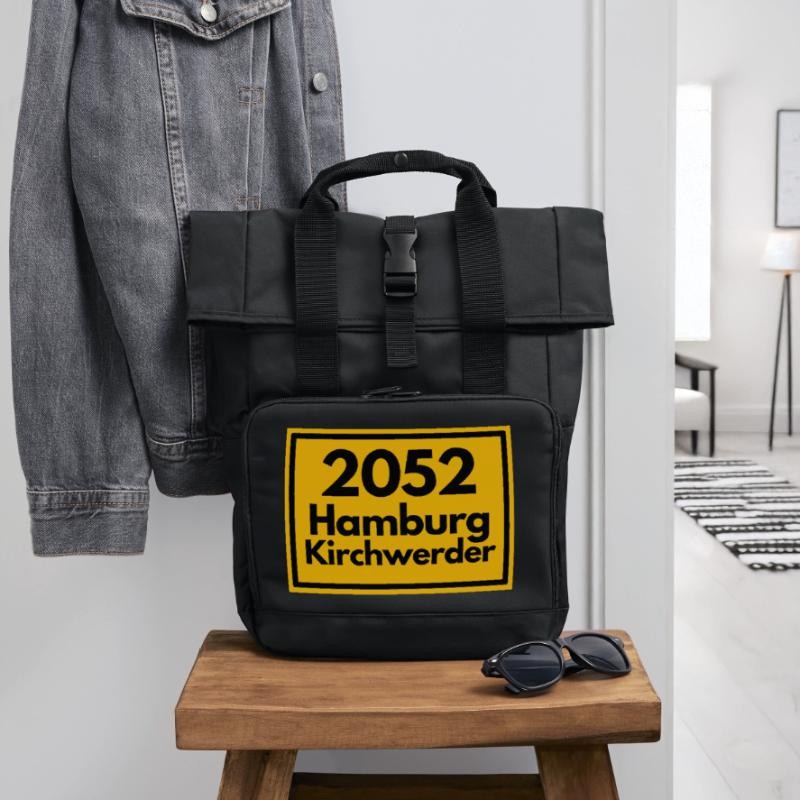 OLD POSTCODE POSTCODE 2053 HAMBURG KIRCHWERDER Roll Top Backpack with Two Handles
