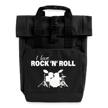 ROCK & ROLL - Rolltop Rucksack mit zwei Griffen - Schwarz - Vorne