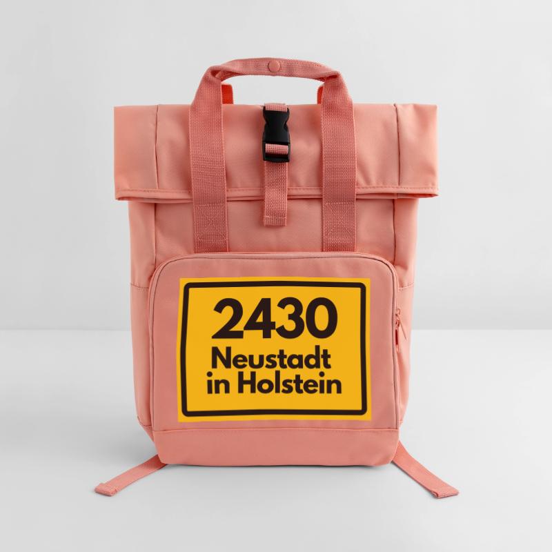 OLD POSTCODE POSTCODE 2430 NEUSTADT IN HOLSTEIN Roll Top Backpack with Two Handles
